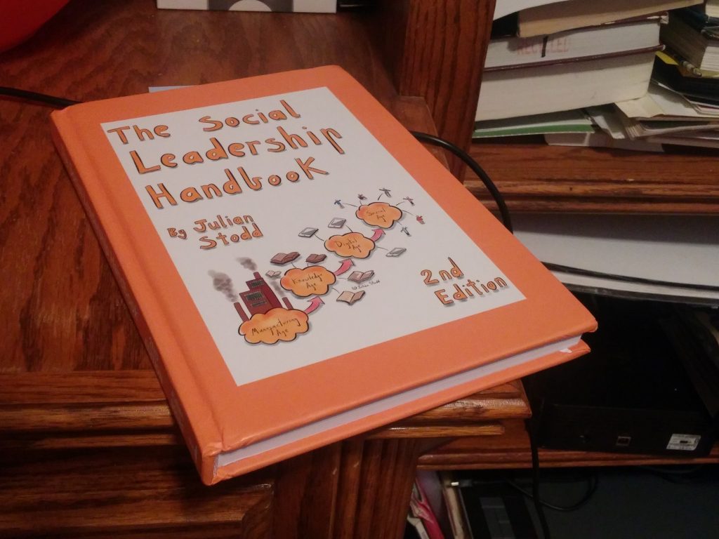 Julian Stodd gave away copies of his book, The Social Leadership Handbook, at his presentation