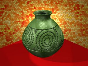 Green Caddo Jar - Blender 3D Model